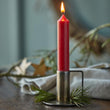 Short Red Rustic Dinner Candle 11cm