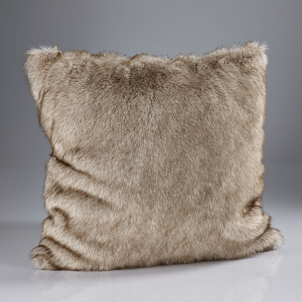 Siberian Wolf Faux Fur Cushion - Size Choice | Annie Mo's