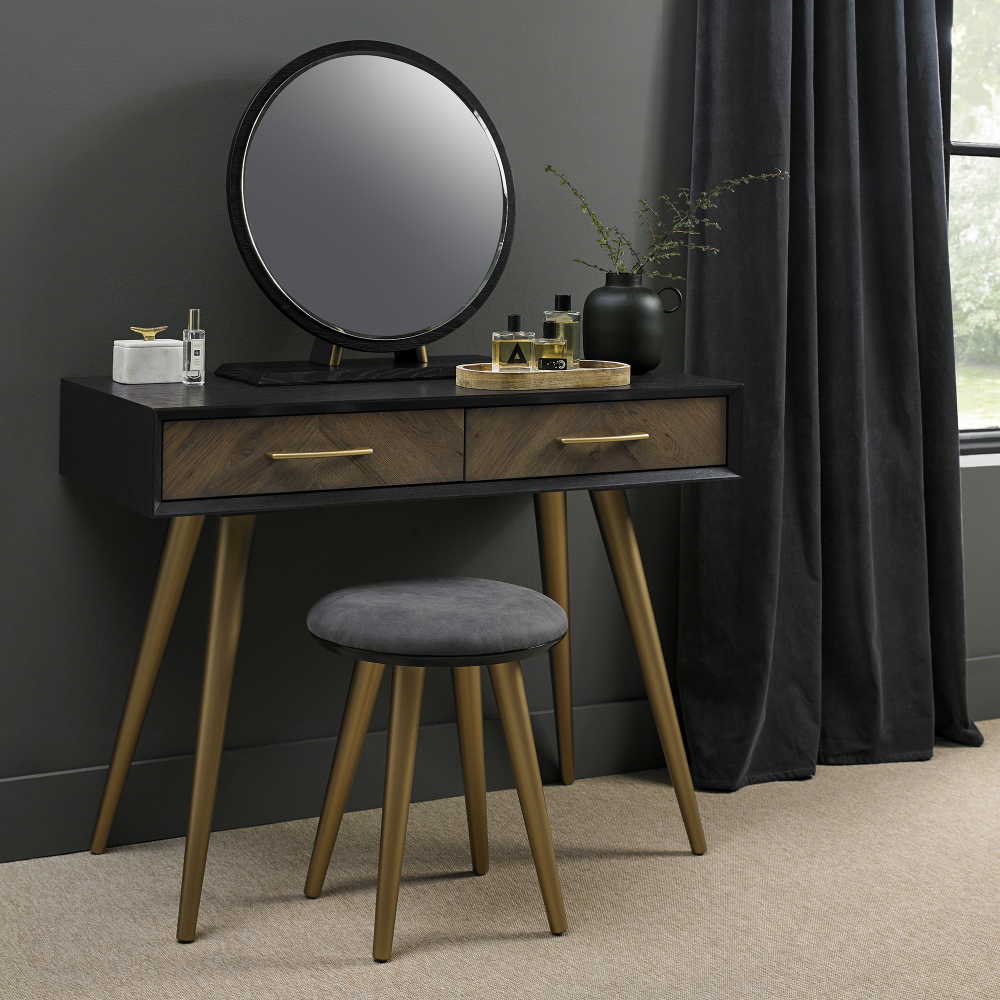 Sienna Fumed Oak Peppercorn Dressing Table Annie Mo s