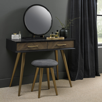 Sienna Fumed Oak & Peppercorn Dressing Table