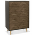 Sienna Fumed Oak & Peppercorn Five Drawer Chest