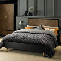 Sienna Fumed Oak & Peppercorn Panel Bedstead 180cm Super King | Annie Mo's