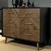 Sienna Fumed Oak and Peppercorn Three Drawer Chest | Annie Mo's