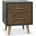 Sienna Fumed Oak & Peppercorn Two Drawer Nightstand