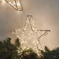 Silver Galaxy Star Wreath 30cm LED Mains Operated | Annie Mo's