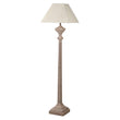 Slim Shapely Wooden Floor Lamp with Linen Shade 165cm