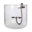 Small Bubble Glass Hurricane Candle Holder 27cm