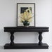 Small Distressed Black Console Table 180cm