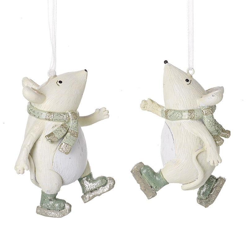 Small Hanging Skating Mice 6cm - Style Choice