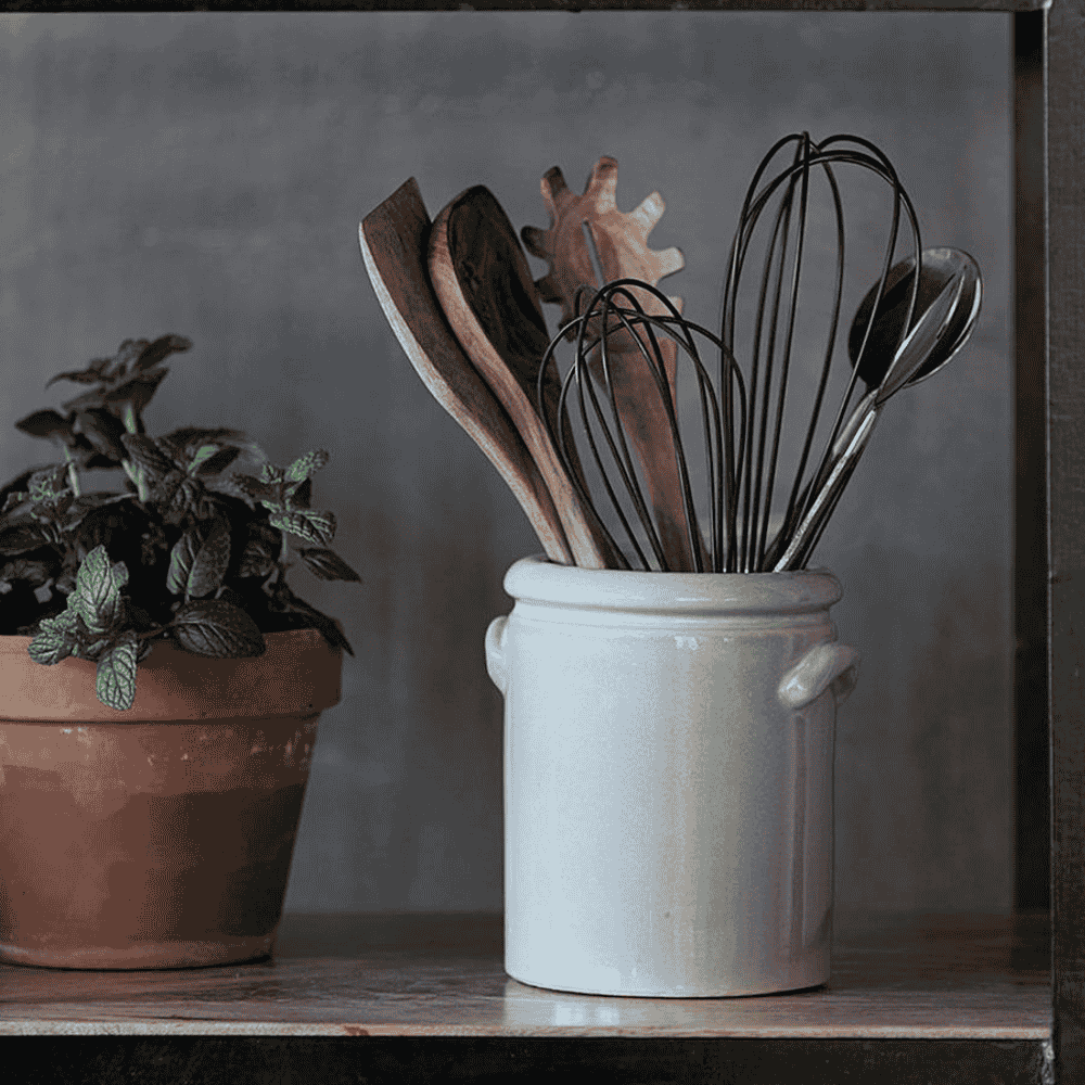 Small Light Grey Glazed Planter with Ears 15cm | Annie Mo's