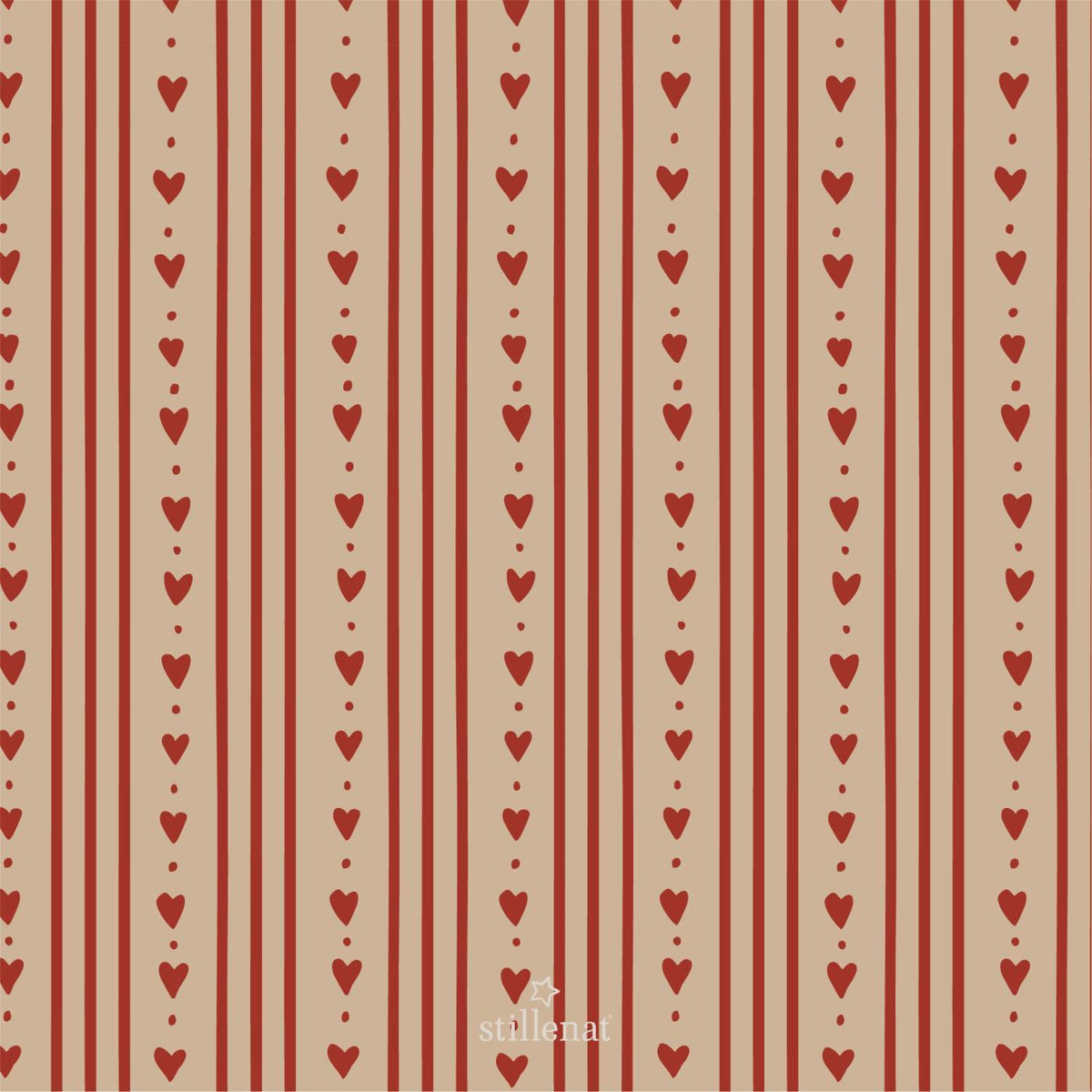 Small Paper Napkins 16.5x16.5cm with Heart and Stripes 20 Pc Per Pack | Annie Mo's