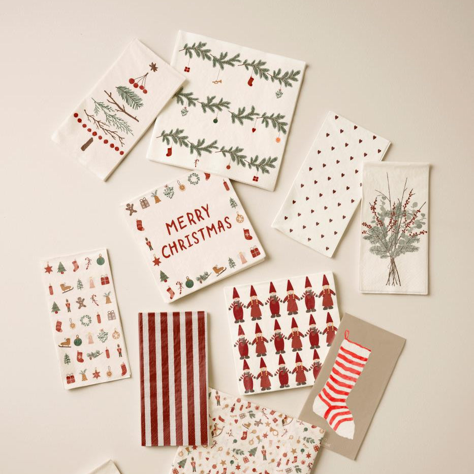 Small Paper Napkins 16.5x16.5cm with Merry Christmas  20 Pc Per Pack