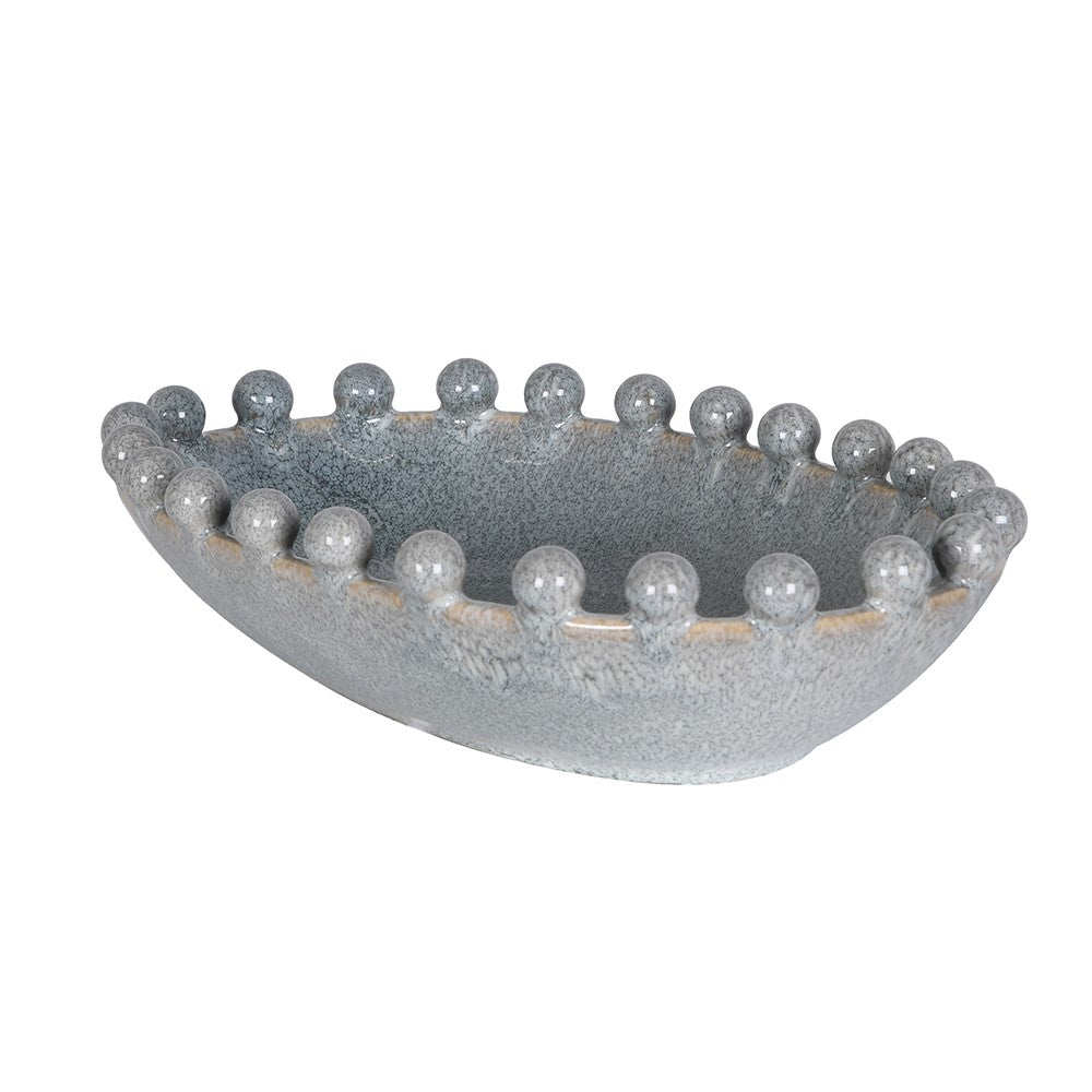 Small Reactive Blue Oval Bobble Bowl 26cm | Annie Mo's-C