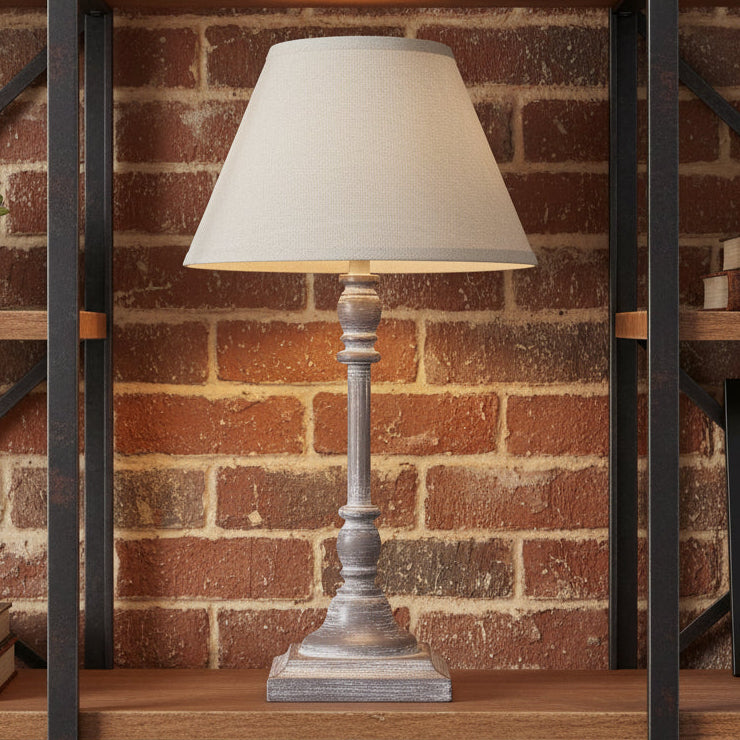Small Stem Table Lamp With Linen Shade 29cm | Annie Mo's