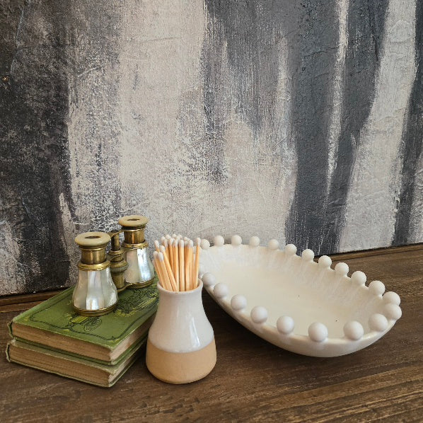 Small Cream Oval Bobble Bowl 1
