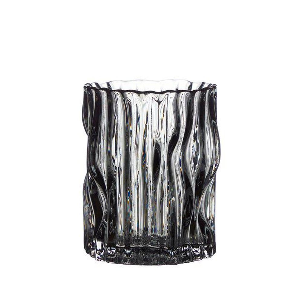 Smoked Grey Glass Wave Irregular shaped Vases 15cm | Annie Mo's