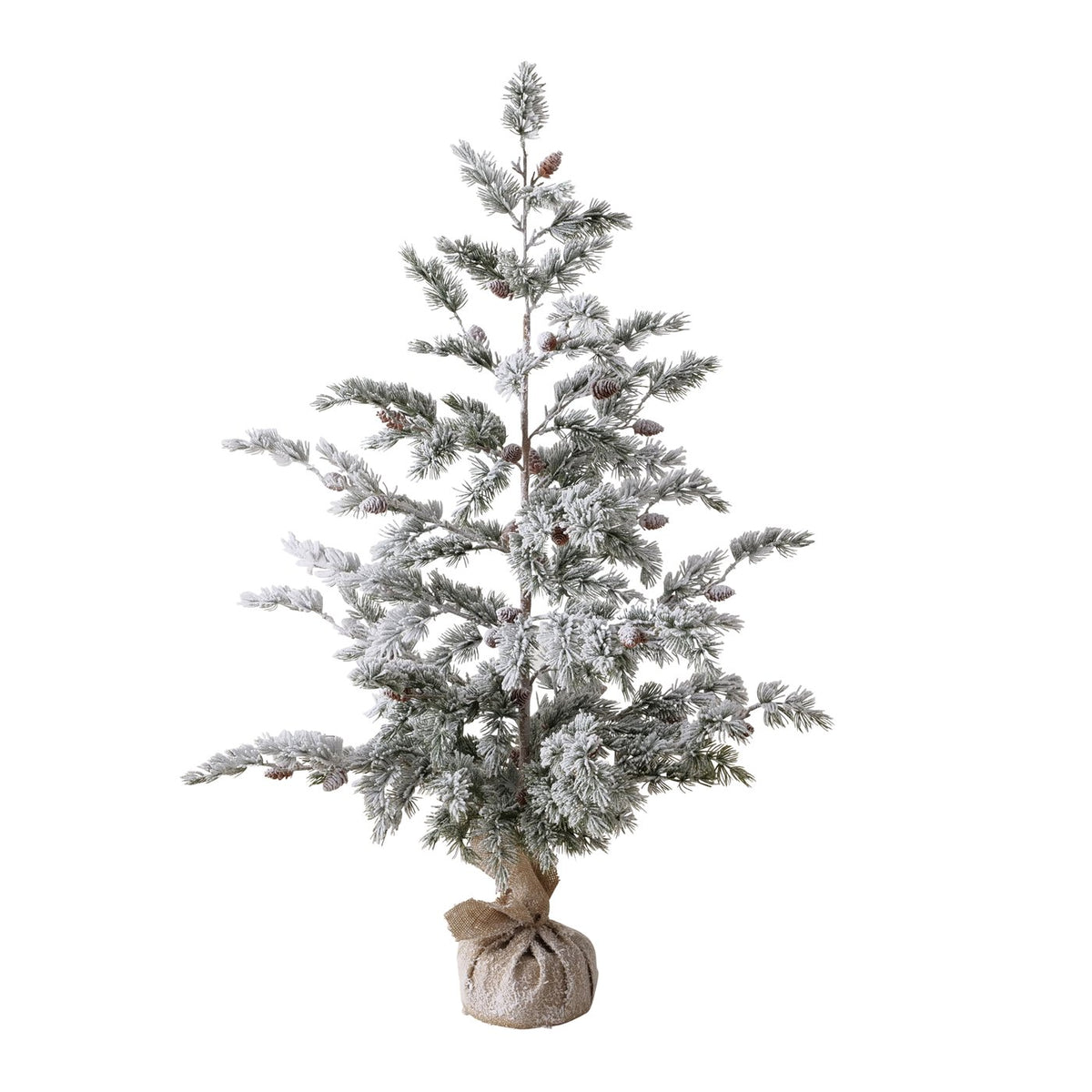 Snow Covered Christmas Tree in Jute Sack 120cm | Annie Mo's