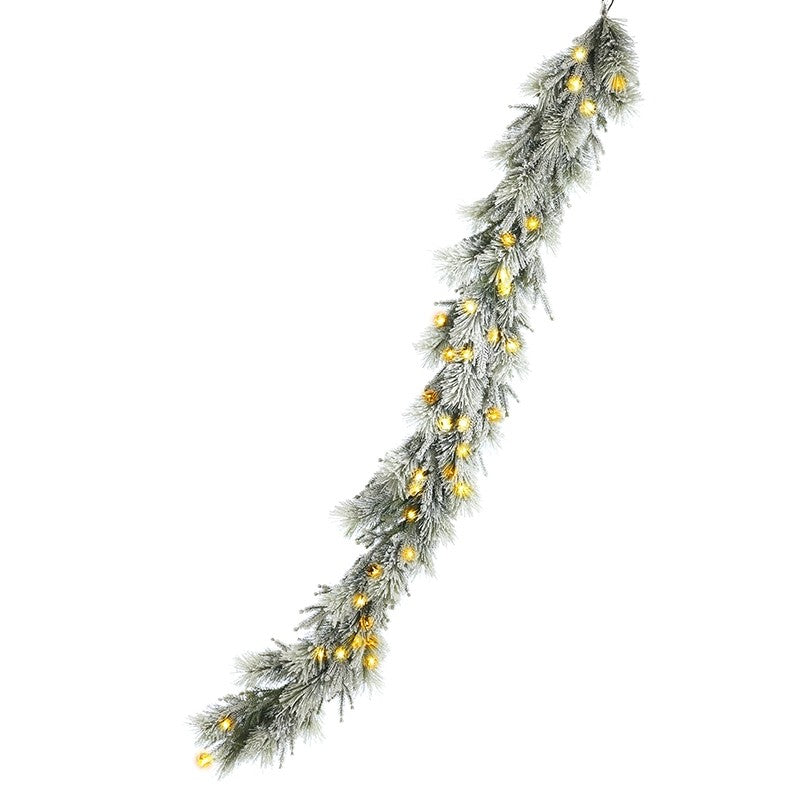 Snowy Light Up Garland 180cm | Annie Mo's