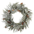 Snowy Wreath With Pinecones 50cm