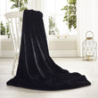 Soft Black Faux Fur Throw - Size Choice