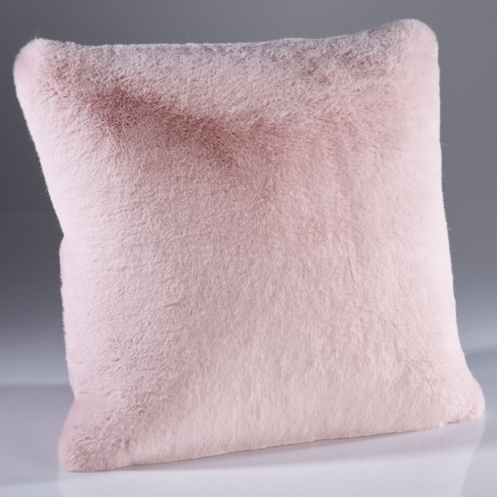 Pink faux fur cushions best sale