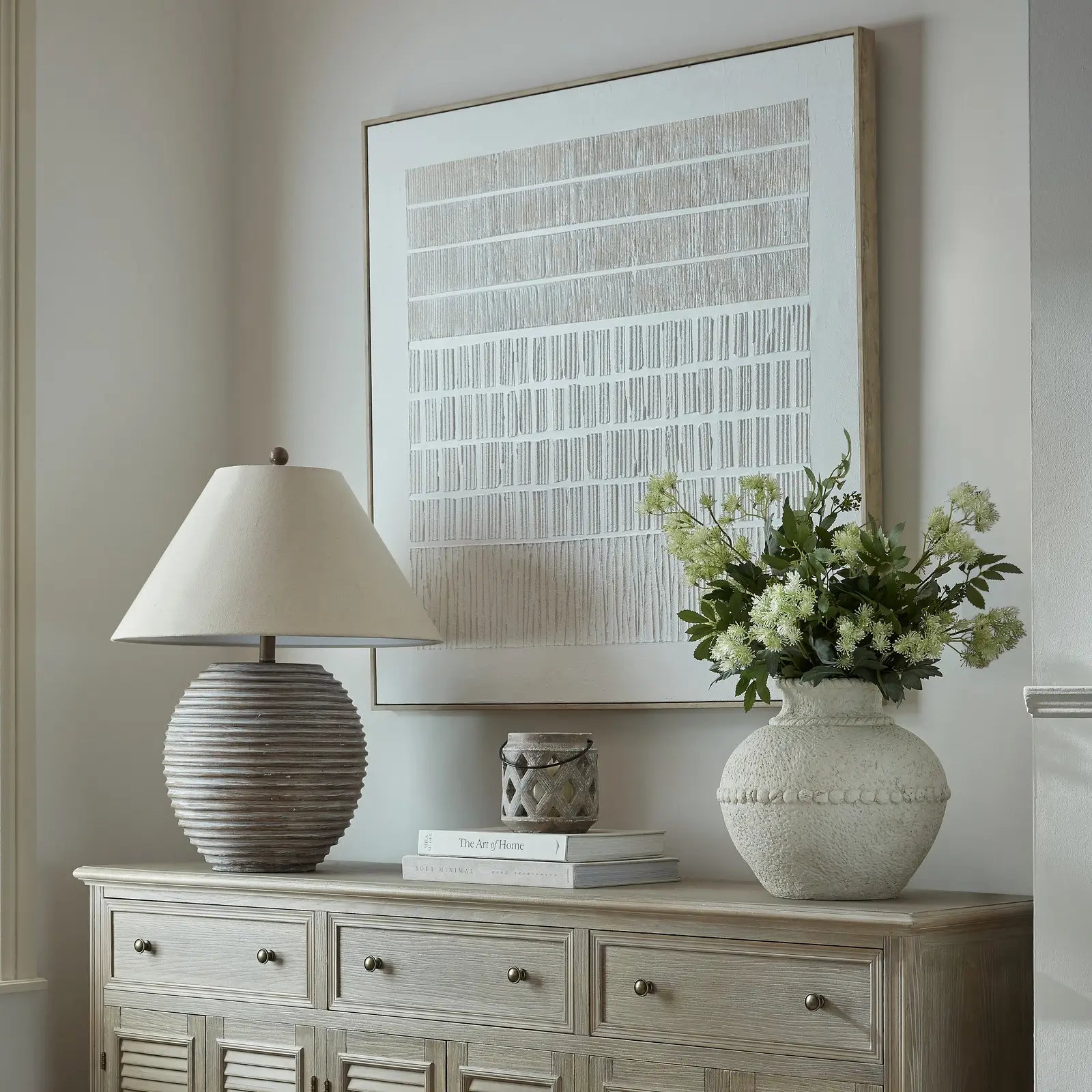 Sola Textured Line Canvas in Frame 100cm | Annie Mo's