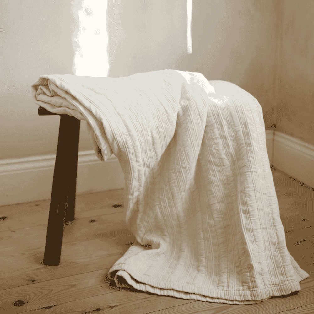 Somerset Stripe Matelasse Bedspread Buttermilk-B