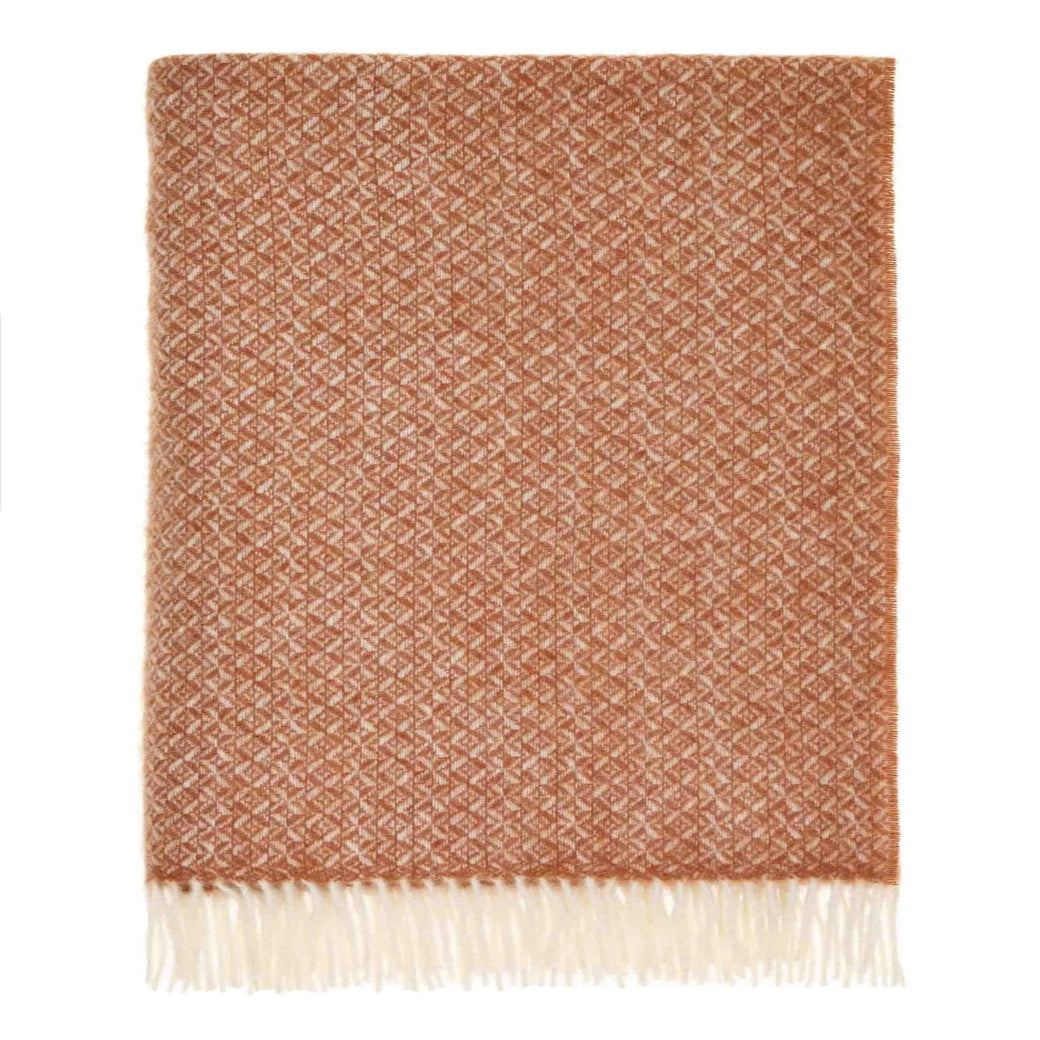 Spiral British Wool Throw - Terracotta | Annie Mo's