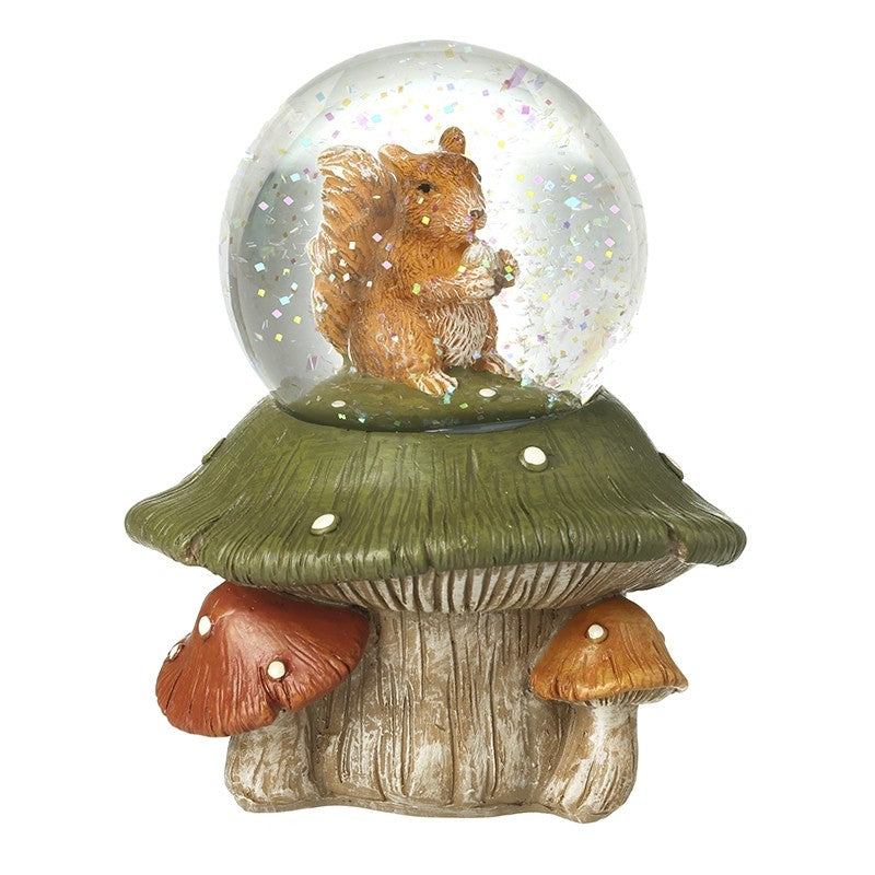 Squirrel On Toadstool Snowglobe 11cm | Annie Mo's