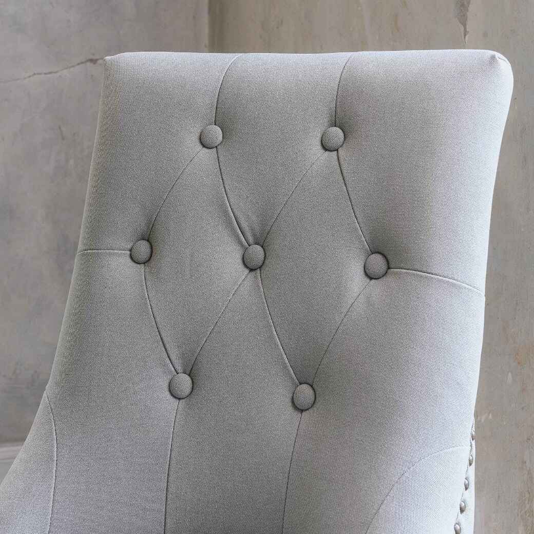 St James Button Back Dining Chair - Off White-E