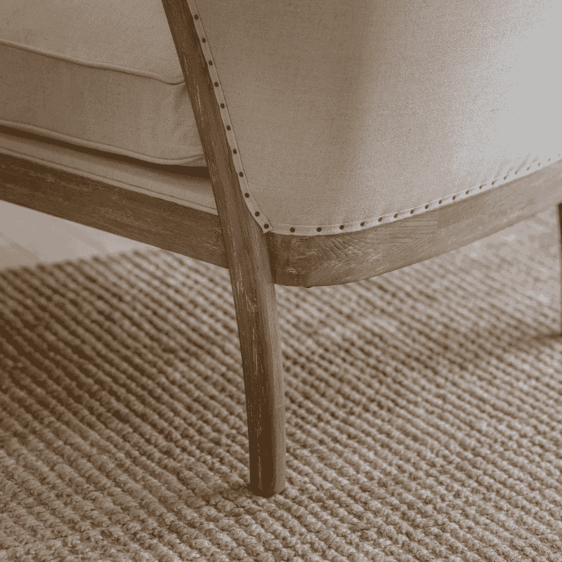 St James Oak and Linen Framed Curved Back Occasional Chair-D