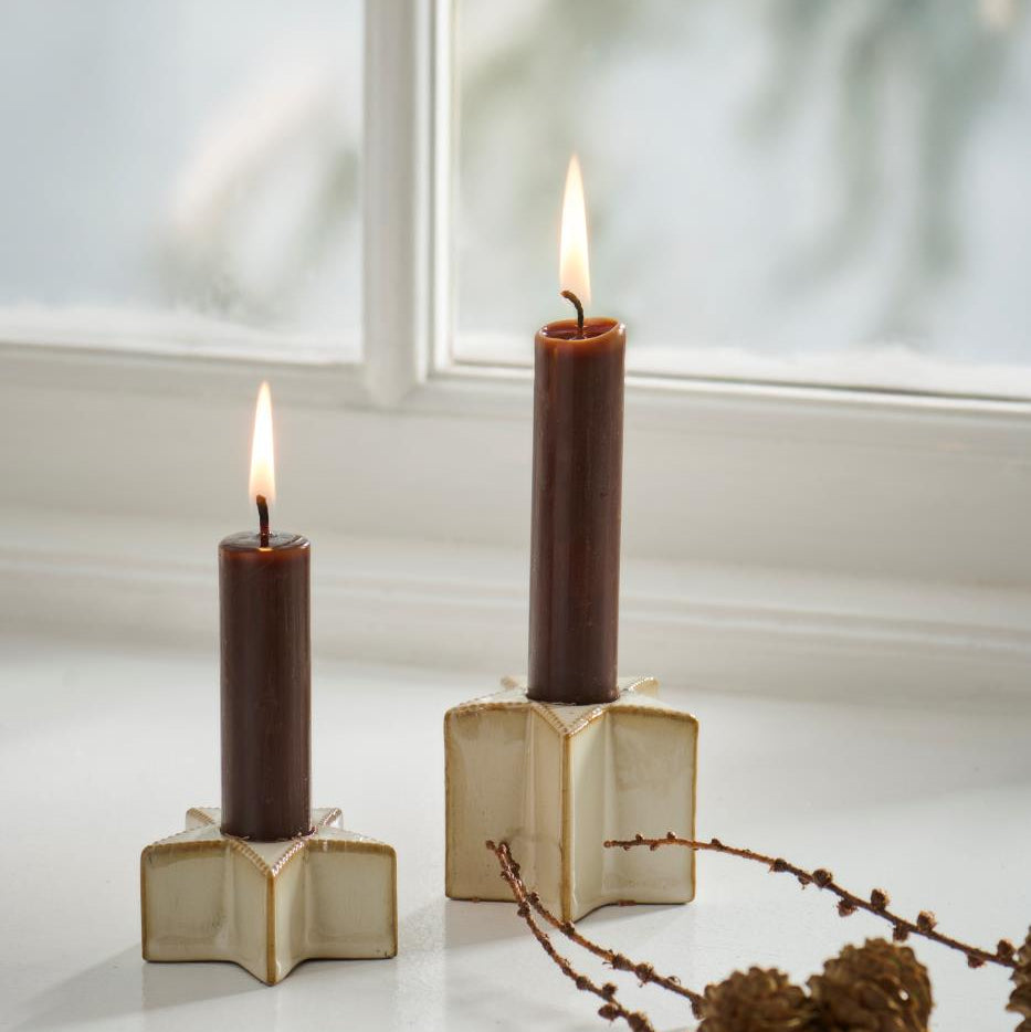 Star Shaped Ceramic Dinner Candle Holder 3cm High | Annie Mo's