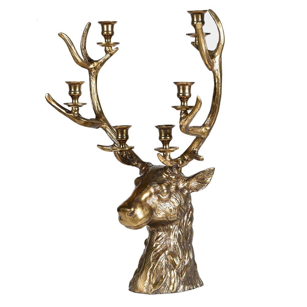 Statement Brass Reindeer Candle Holder 63cm | Annie Mo's