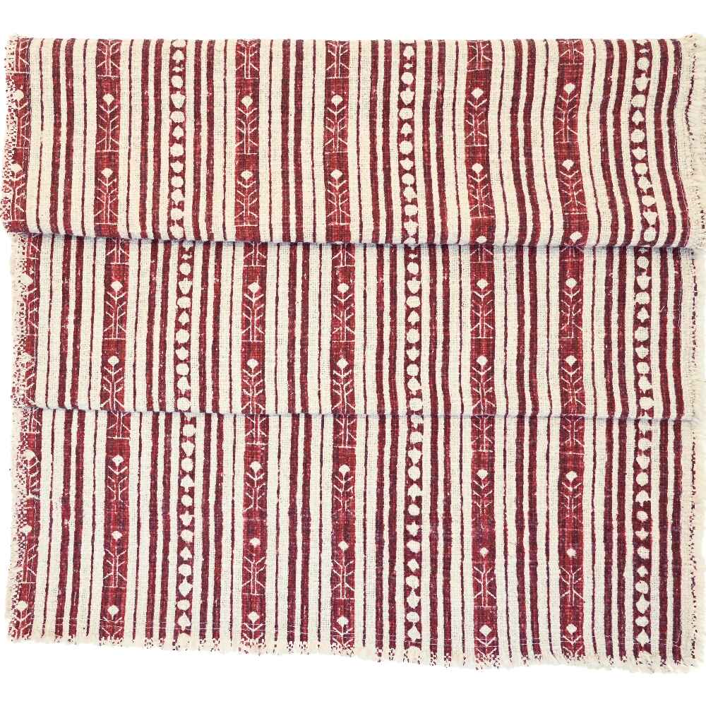 Stockholm Stripe Table Runner Red 40x180cm | Annie Mo's