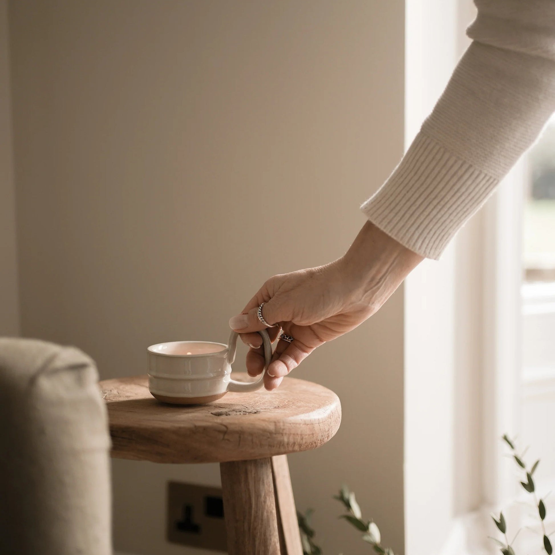 Stoneware Candle Cup - Milk White | Annie Mo's B