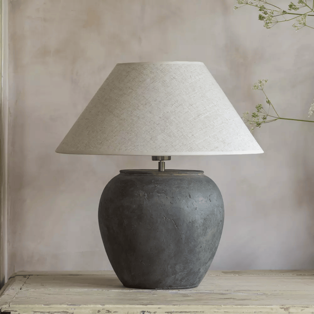 Stoneware Lamp Vesuvio With Cream Shade 52cm | Annie Mo's-B