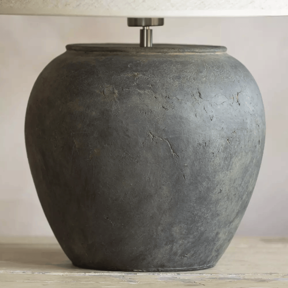 Stoneware Lamp Vesuvio With Cream Shade 52cm | Annie Mo's-D