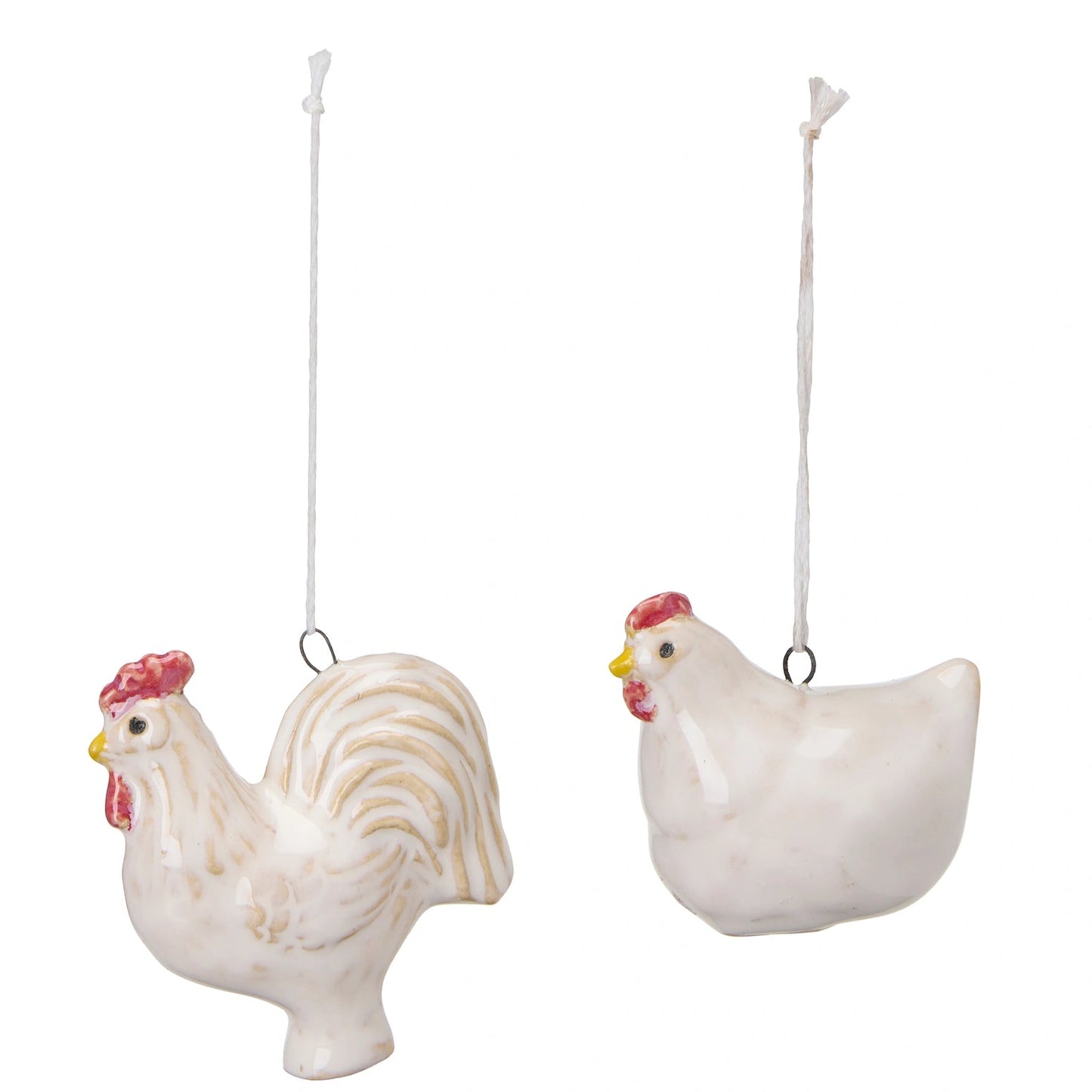 Stoneware Mix of Two Hanging Hen Easter Decor 6cm | Annie Mo's