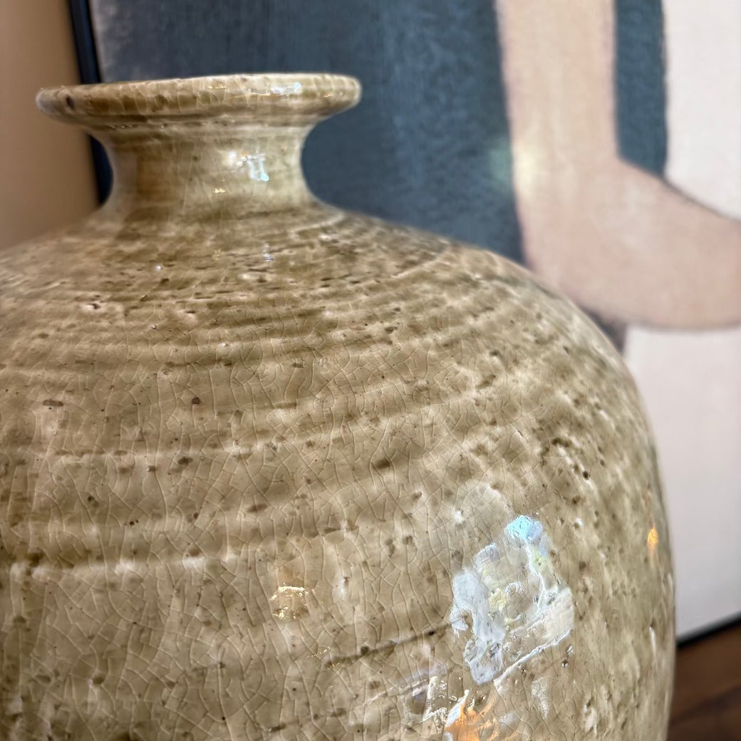 Stoneware Dripping Effect Large Glazed Vase 53cm-B