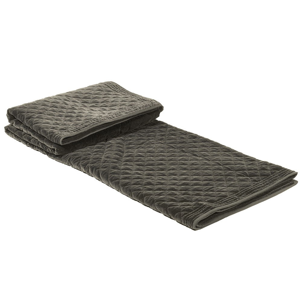 Super King Sized Velvet Padded Brown Bed Spread 260cm | Annie Mo's