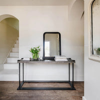 Oak Iron and Stone Console Table 160cm