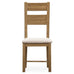 Wooden chair with a white cushion on a white background