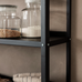 Tall Black Steel Bookcase 200cm
