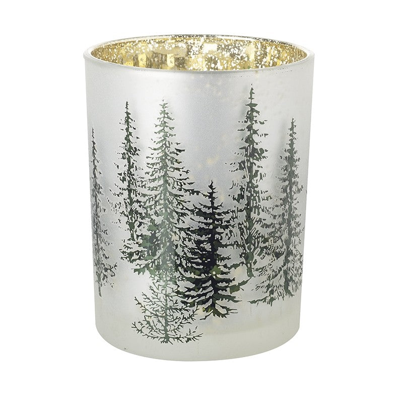 Tall Mottled Tree Glass Hurricane 12cm | Annie Mo's