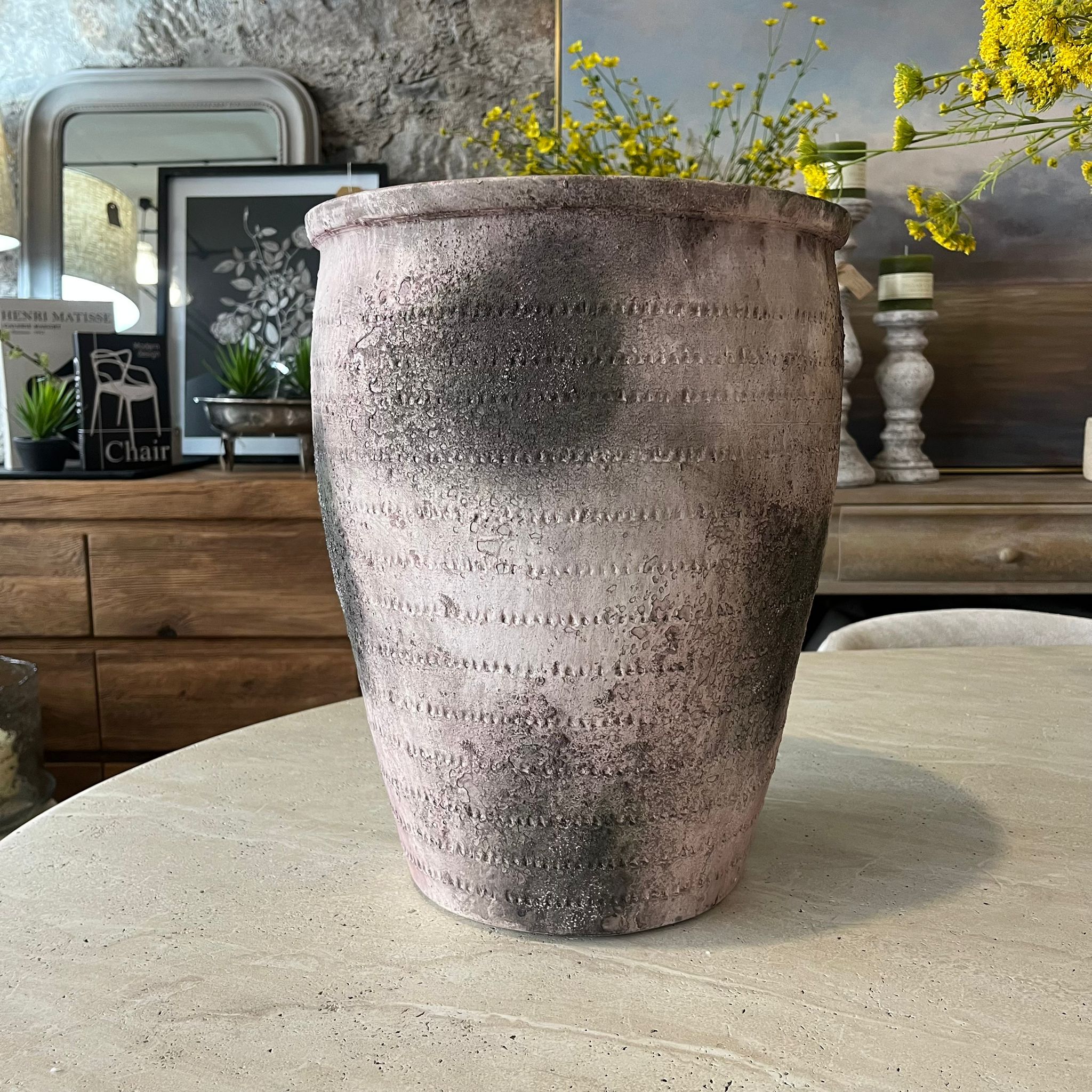 Tall Distressed Planter Pot 39cm