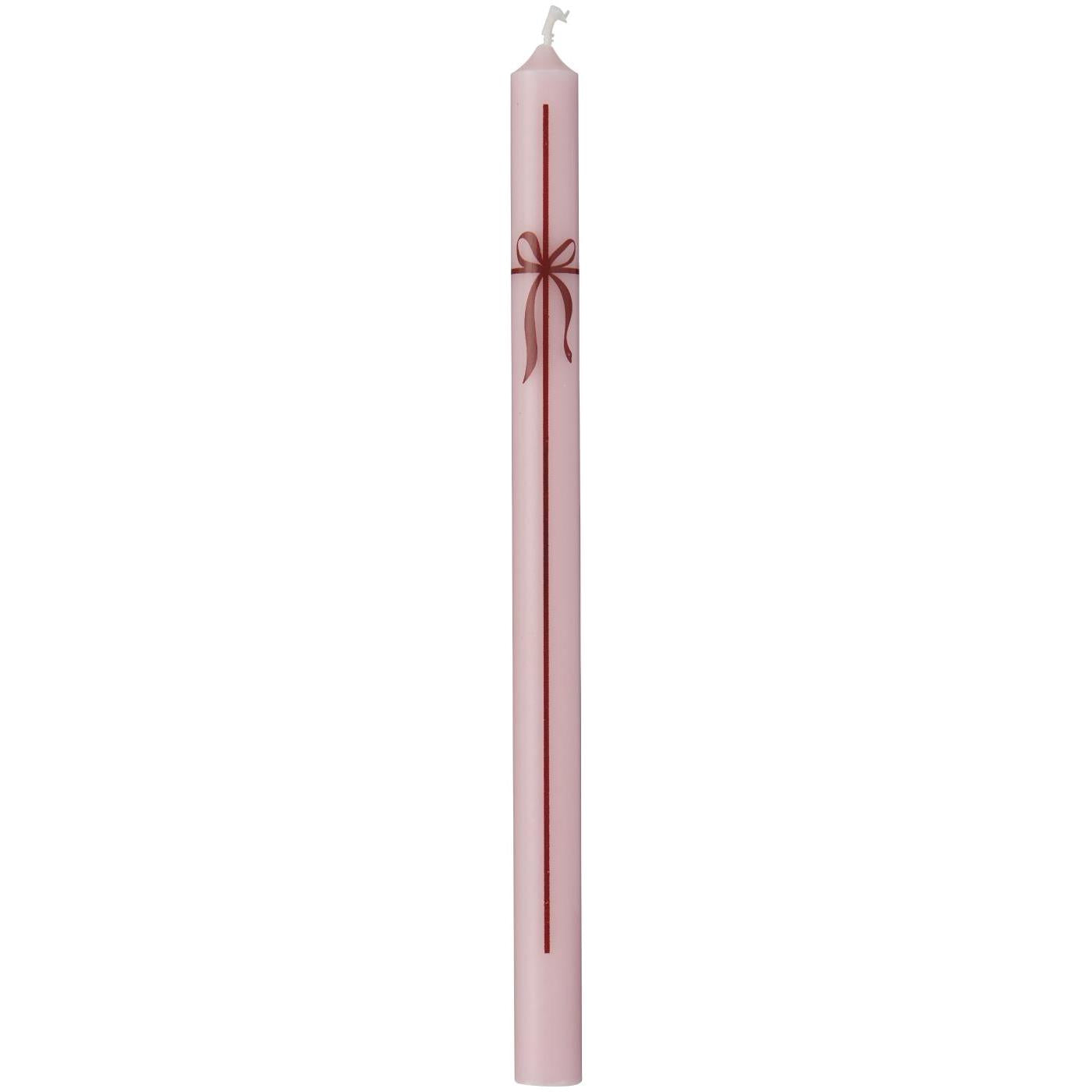 Taper Candle Light Pink with Bow