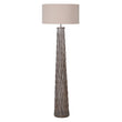 Tapered Woven Bamboo FloorLampwithLinenShade158cm