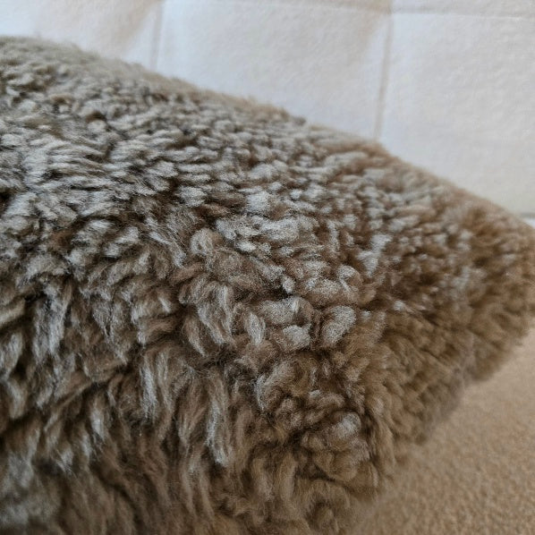 Taupe Sheepskin Cushion 2