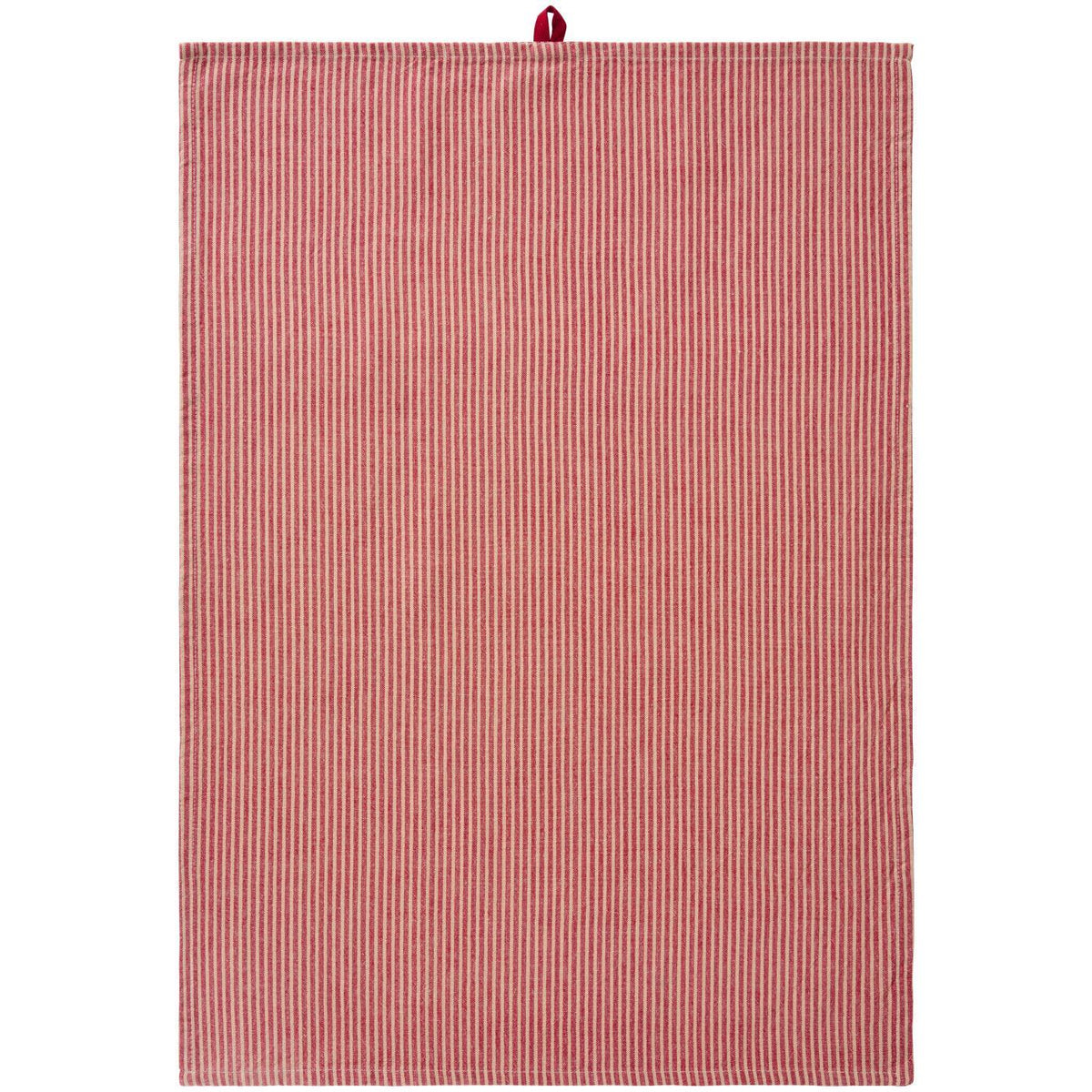 Tea Towel Daniella Natural with Dark Red Stripes | Annie Mo's
