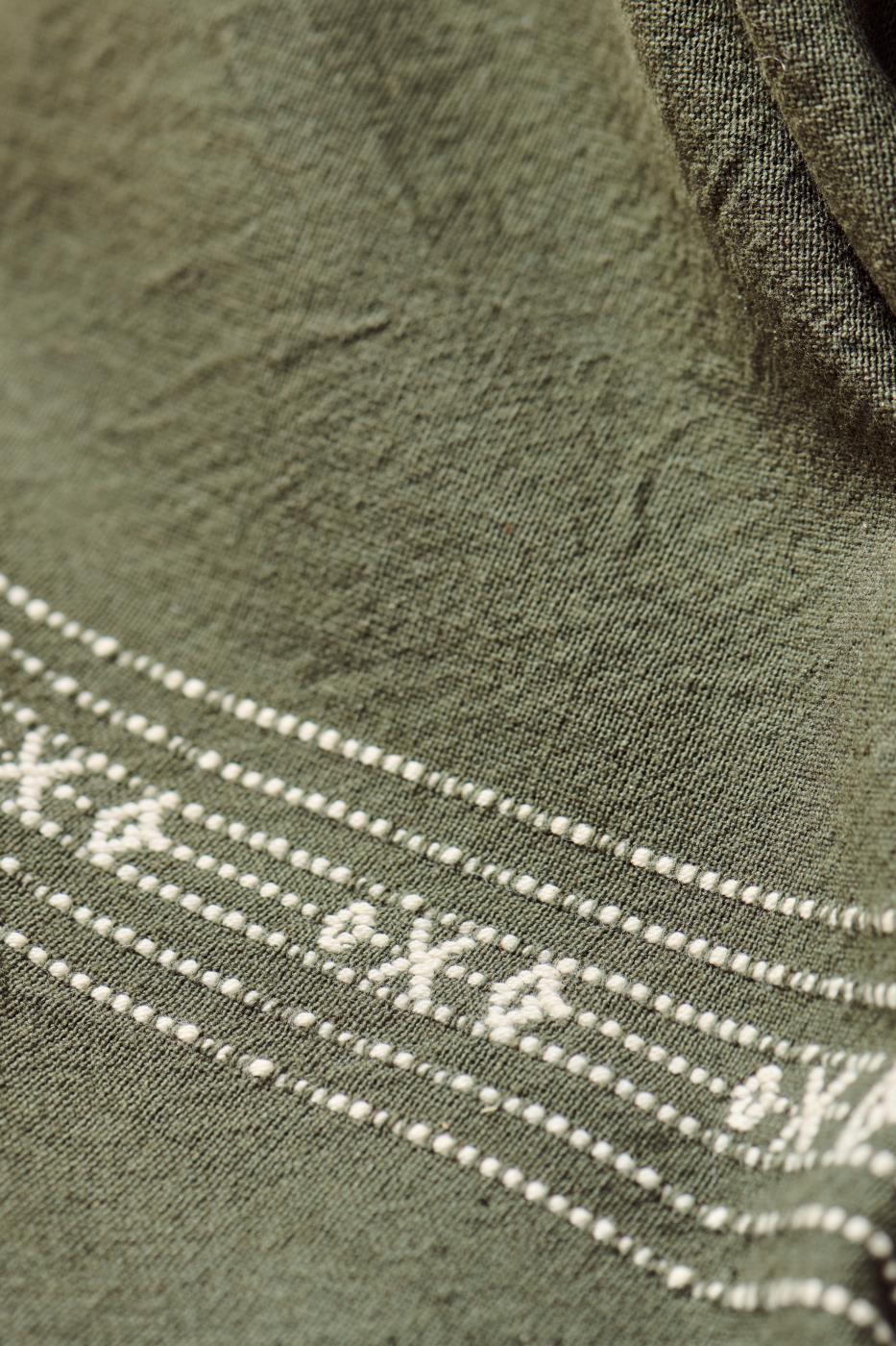 Tea Towel Sabine Moss Green with Woven Pattern | Annie Mo's2